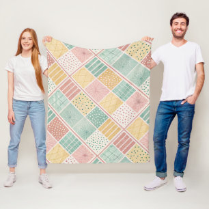 Cobertor De Velo Padrão Xadrez Bolinhas Geométrico Moderno de Horte