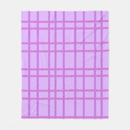 Cobertor De Velo Padrão xadrez de flores rosa e roxo