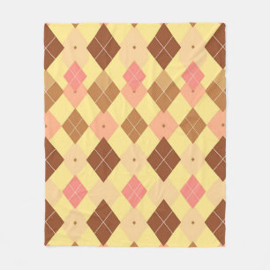 Cobertor De Velo Padrão Xadrez Escocês Argyle Rosa Marrom Quente