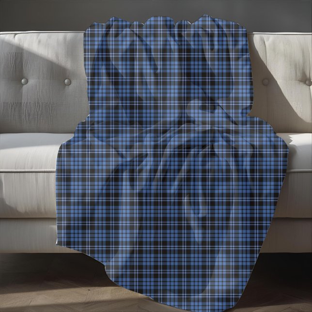 Cobertor De Velo Padrão Xadrez Escocês Azul Rústico (Rustic Blue Tartan Plaid Pattern Fleece Blanket)