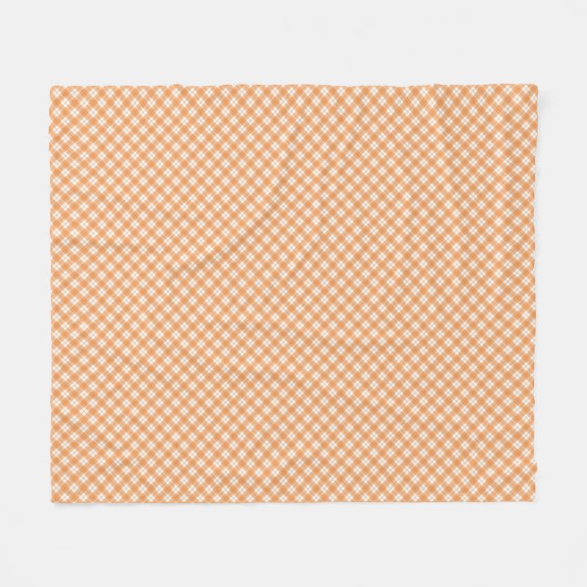 Cobertor De Velo padrão xadrez laranja e branco (Frente (Horizontal))