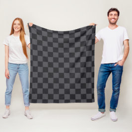 Cobertor De Velo Padrão Xadrez Preto e Cinza Croata Moderno