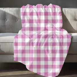 Cobertor De Velo Padrão Xadrez Rosa e Branco