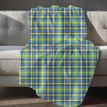 Padrão Xadrez Tártan Azul Amarelo Verde