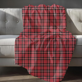Cobertor De Velo Padrão Xadrez Vermelho E Preto Clássico