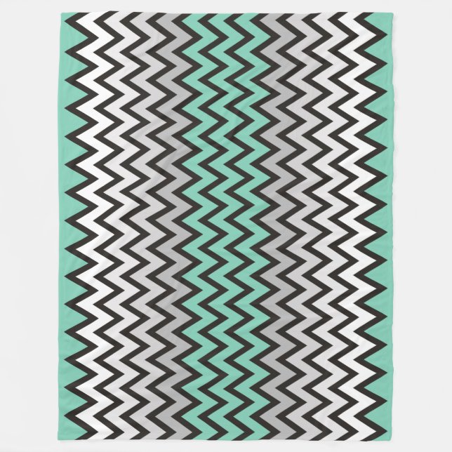 Cobertor De Velo Padrão ZIGZAG - cinza branca preta + sua ideia (Frente)