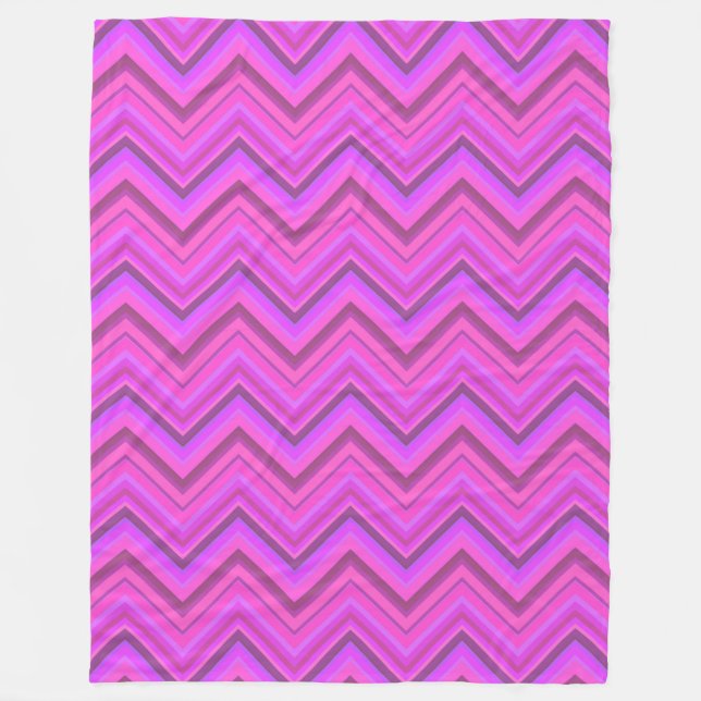 Cobertor De Velo Padrão zigzag de listras rosa (Frente)