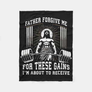 Cobertor De Velo Padre Perdoe-Me Por Estes Ganhos - Jesus Gym Moti