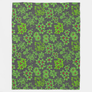 Cobertor De Velo Padrões à base de plantas (6).DGrey BG verde