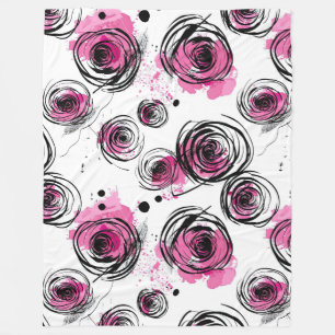 Cobertor De Velo Padrões de abstrato Inky Petals