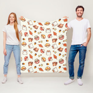Cobertor De Velo Padrões de Animais e Cogumelos de Floresta Kawaii