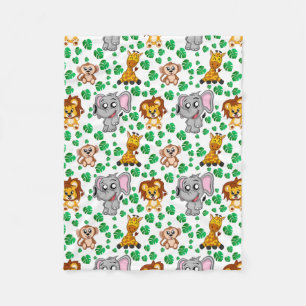 Cobertor De Velo Padrões de Cartoon Selvagem de Cute Safari Selvage
