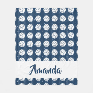 Cobertor De Velo Padrões de madeira de vôlei azul marinho