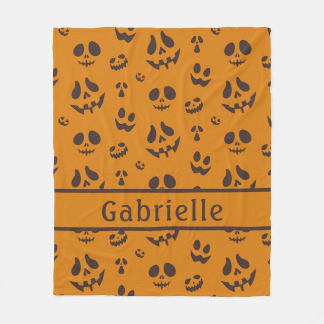 Cobertor De Velo Padrões de silhueta de crânio Castanho (Frente)