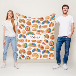 Cobertor De Velo Padrões Personalizados Retrocolorido de pão