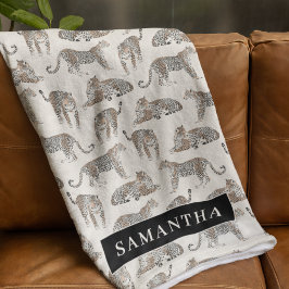Cobertor De Velo Padrões Selvagem de Animais Selvagens de Leopardo