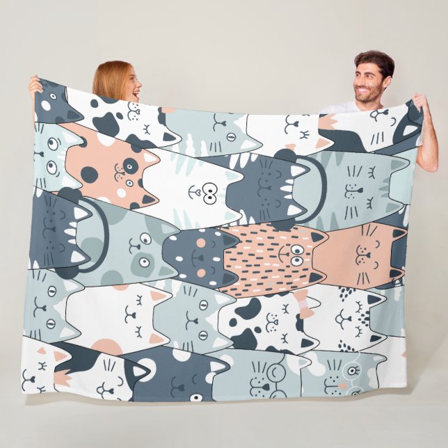 Cobertor De Velo Padrões sem costura para gatos bonitos (In Situ)
