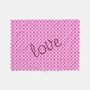 Cobertor De Velo Padrões tecidos cor-de-rosa com amor