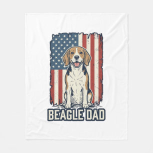 Cobertor De Velo Pai Beagle Patriótico Design de Cachorro de Gravur