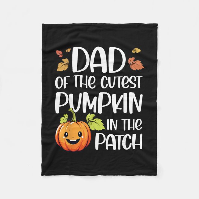 Cobertor De Velo Pai da Abóbora Mais Fofa do Halloween Patch Thank (Frente)