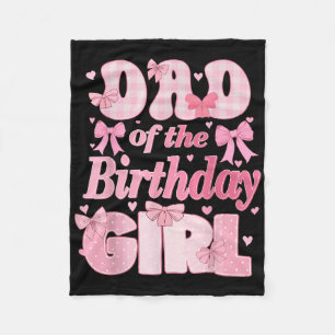Cobertor De Velo Pai Da Família Birthday Girl Pink Coquette Arco
