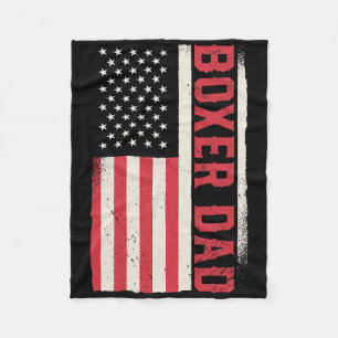 Cobertor De Velo Pai de Boxer Boxer Patriótico Bandeira Americana