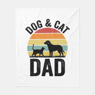 Cobertor De Velo Pai de Cachorro e Gato Camisa Vintage de Design de