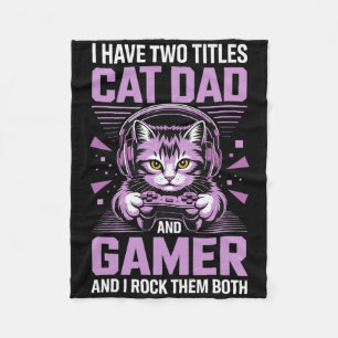 Cobertor De Velo Pai de Gato Gamer Divertido Pai Gamer Para Homens