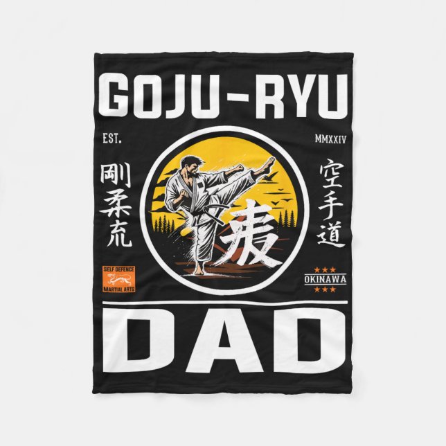 Cobertor De Velo Pai De Karato Goju-ryu Para Pais Com Karate Pion (Frente)