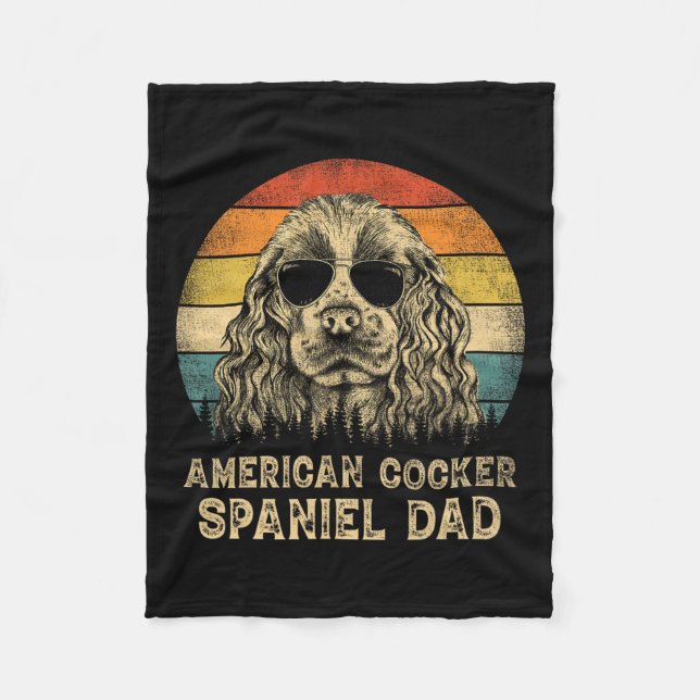 Cobertor De Velo Pai do Cocker Spaniel Americano Amantes de Cães Di (Frente)