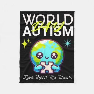 Cobertor De Velo Pai do Dia do Autismo da Terra Gráfico, Mamãe Meni