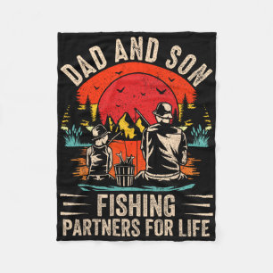 Cobertor De Velo Pai e Filho Parceiros de Pesca para a Vida Retro M