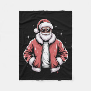 Cobertor De Velo Pai Natal Afro-Americano Pijama de Natal Legal Pre