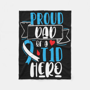 Cobertor De Velo Pai Orgulhoso De Um Pai De Diabetes Tipo 1 T1d Awa