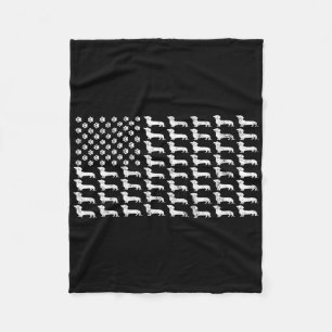 Cobertor De Velo Pai Patriótico de Cão de Bandeira Americana Dachsh