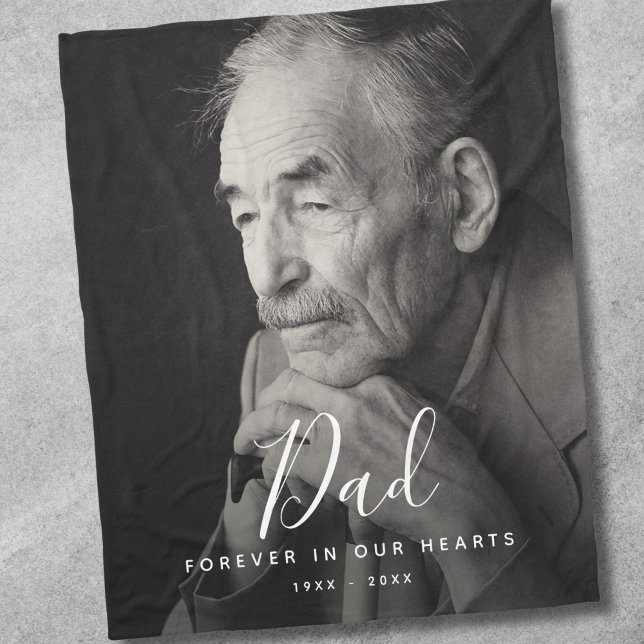 Cobertor De Velo Pai Personalizado do Pai Memorial Personalizado (Dad Photo Memorial Blanket)