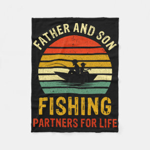 Cobertor De Velo Pai Vintage e Filho Parceiros de Pesca para a Vida