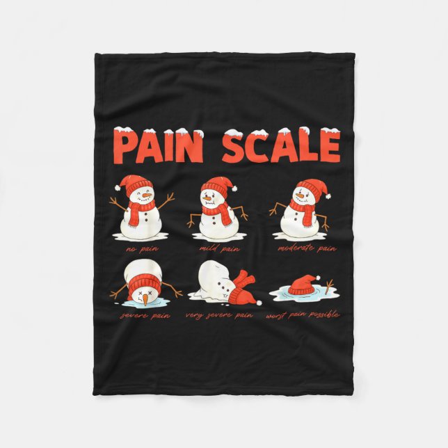 Cobertor De Velo Pain Scale Snowman Funny Nurse Christmas Icu Nurse (Frente)