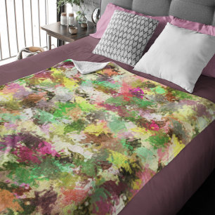 Cobertor De Velo Paint Splatter Autumn Color deixa Abstrato