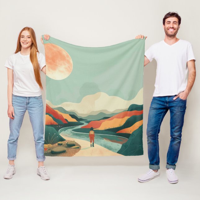 Cobertor De Velo Paisagem Boho Abstrato (14) (In Situ)