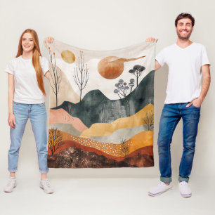 Cobertor De Velo Paisagem Boho Abstrato (15)