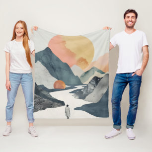 Cobertor De Velo Paisagem Boho Abstrato (2)