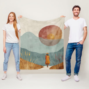 Cobertor De Velo Paisagem Boho Abstrato (23)