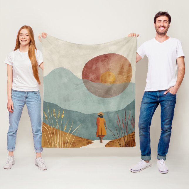 Cobertor De Velo Paisagem Boho Abstrato (23) (In Situ)