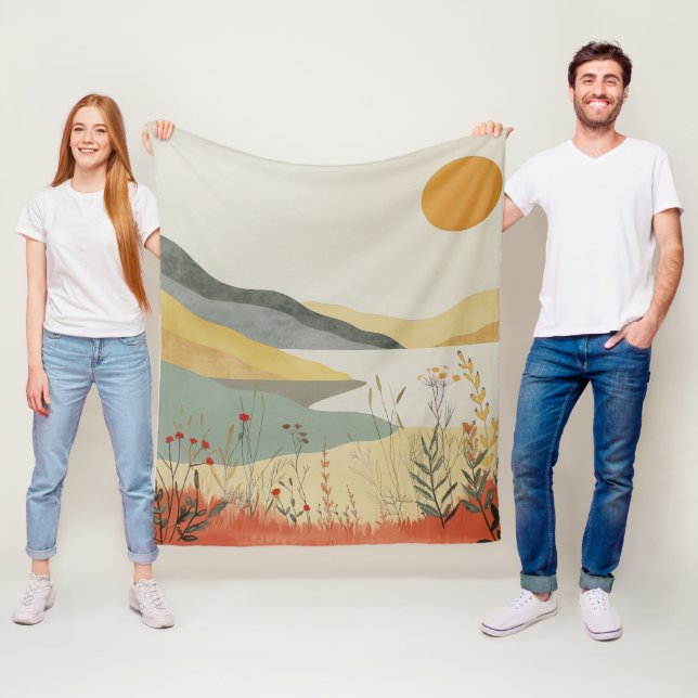 Cobertor De Velo Paisagem Boho Abstrato (25) (In Situ)