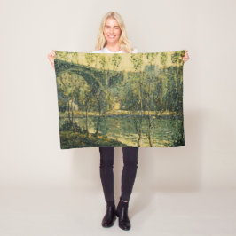 Cobertor De Velo Paisagem com Rio e Ponte: Primavera Morning