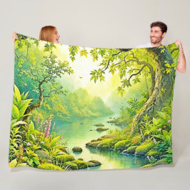 Cobertor De Velo Paisagem da Floresta Sunliente