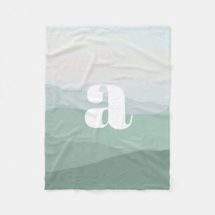 Cobertor De Velo Paisagem de Aquarela de Montanha Verde abstrato