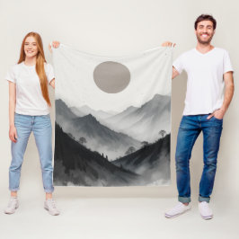 Cobertor De Velo Paisagem de Black and White Mountain