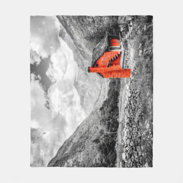 Cobertor De Velo Paisagem de campo - Fotografia branca e negra (Frente)